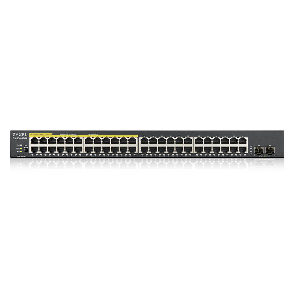 GS1900-48HPv2 - 48-port GbE Smart Managed PoE Switch with GbE Uplink